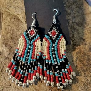 Seed bead hand crafted earrings